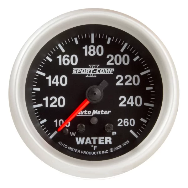 AutoMeter 7655 GAUGE, WATER TEMP, 2 5/8", 260F, STEPPER MOTOR W/ PEAK & WARN, SPORT-COMP II