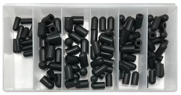 100 Piece Rubber Vacuum Cap Assortment