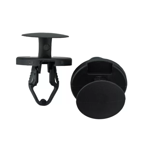 Black Nylon Ergo Tufloks Push Retainer Clips 21/64" Hole 14 MM Stem 50 Pack