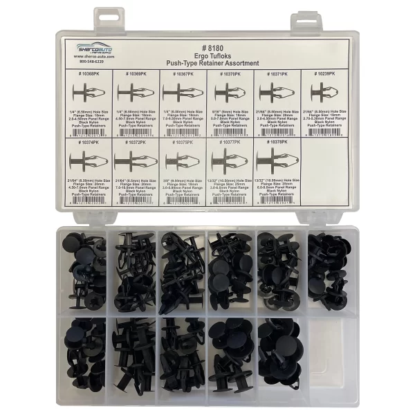 110 Piece Ergo Tufloks Retainer Assortment Kit 11 Different Sizes